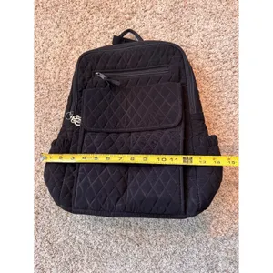 Vera Bradley Black Quilted Cotton Backpack Adjustable Straps Travel School‎ Bag thumbnail 5