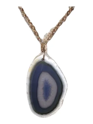new Robert Rose ✲ Agate Statement Necklace ✲ Rose Gold + Seed Bead Chain ✲ thumbnail 3
