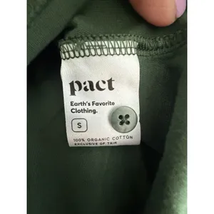 Pact Henley Top Womens Small Green 100% Organic Cotton Sustainable #YZ10-2 thumbnail 3