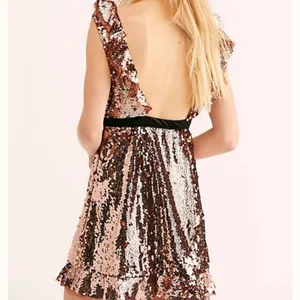 NWT Free People Sequin Siren Mini Dress Velvet Tie SZ-2 All Over Sequins thumbnail 7