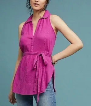 Anthropologie‎ Maeve Batavia Fuchsia Pink Sleeveless Blouse Size Small thumbnail 1