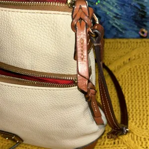 Dooney & Bourke Vintage Beige Pebbled Leather Crossbody thumbnail 16