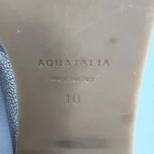 Aquatalia Size 10 Stella Metallic Tumbled Mules Platinum Women's Tonal Tassels thumbnail 13