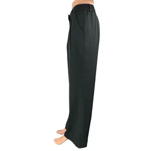 Sassy Zoey Black Pleated High Waisted Wide Leg Trousers Dress Pants Size 4/6 thumbnail 2