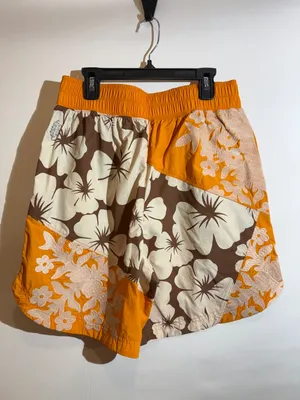 NWT! FP Movement Orange Brown Floral Drawstring Athletic Running Shorts Size S thumbnail 4