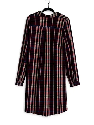 Cirana Plaid Shirt Mini Dress in Maroon Size Small New thumbnail 2