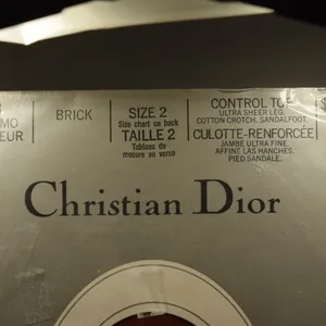 NIP Christian Dior Control Top Pantyhose, Brick, Size 2 thumbnail 2