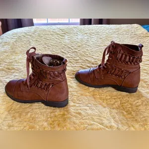 Brash Brown Marisol Lace Up Combat Boots thumbnail 4