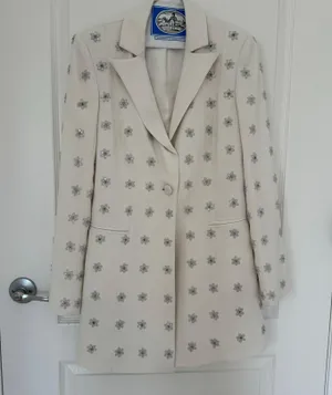 Jay Godfrey Ace Embellished Tuxedo Mini Dress Bridal White Size 2 thumbnail 2