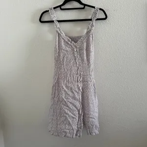 With Jean Bea Dainty Floral Print Ruffled Mini Dress Lilac Size Medium thumbnail 2