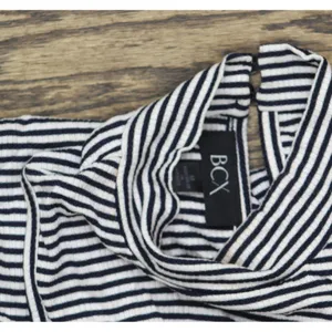 Bcx Juniors Sleeveless Striped Peplum Top 1004D49 Navy / White Stripe M thumbnail 4