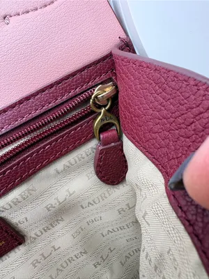 Lauren Ralph Lauren Burgundy Top-Handle Satchel with Gold Hardware thumbnail 11