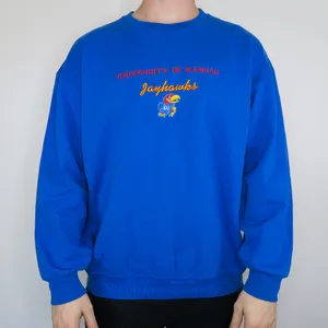 Fruit of the Loom Vintage 90s Embroidered University of Kansas Jayhawks Sweatshirt thumbnail 2