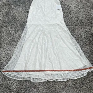 Lulus White Lace Bustier Maxi Dress – Size L – Stretch Fit Bridal Gown – New thumbnail 15