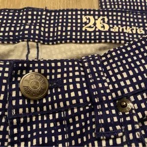 J.Crew Toothpick 29” Waist Navy White Print Skinny Ankle Jeans 26” Inseam thumbnail 3