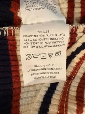 Madewell multi-color striped ribbed midi dress rust navy cream light blue Wmns L thumbnail 7