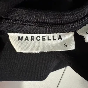 Marcella Sonata‎ Ponte Knit Midi Cocktail Dress Small Black Asymmetric Cutout thumbnail 9