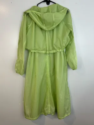 Athleta Skyline Anorak Lime Green Sheer Hooded Windbreaker Travel Jacket XXS thumbnail 7