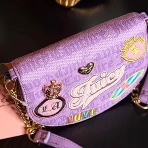Juicy Couture Purple Mini Crossbody Bag Logo Patch Chain Strap NWT thumbnail 3