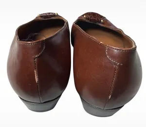 Vintage Bally Brown Leather Crocodile Cap Toe Flats - Size 7.5 - Made in Italy thumbnail 5