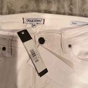 Dear John Rosie Mid Rise Flared Jeans 26 White Distressed Flare‎ Stretch NWT thumbnail 4
