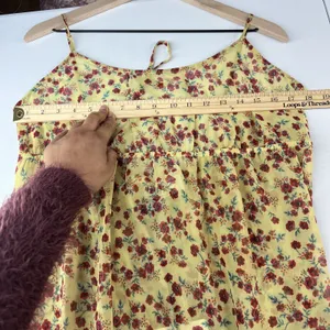 Beach Riot Malia Maxi Dress Womens Large Yellow Floral Back Tie Spaghetti‎ Strap thumbnail 14