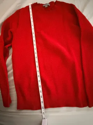 COS Red Textured Knit Crewneck Sweater M thumbnail 3