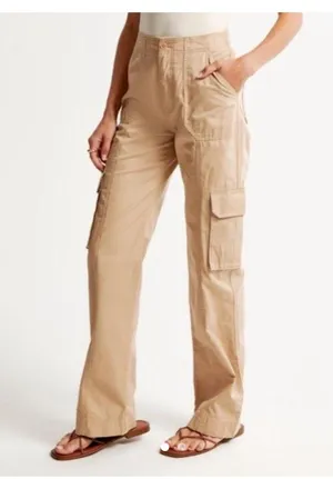 Abercrombie High-Rise Cargo Relaxed Pants thumbnail 1
