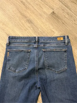 PAIGE Verdugo Ankle Jeans Women's Size 32 Blue Mid Rise Raw Hem Skinny thumbnail 7