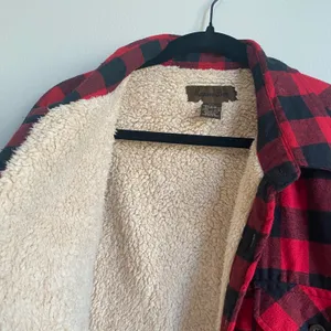 Plaid Sherpa Lined Flannel Jacket Red Size XXL thumbnail 2