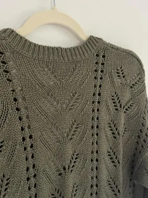 American Eagle Outfitters Olive Green Knit Cropped Cardigan thumbnail 7