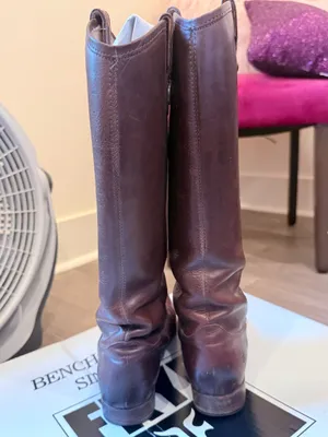 Frye Leather Boots Brown Riding Melissa Button  thumbnail 4
