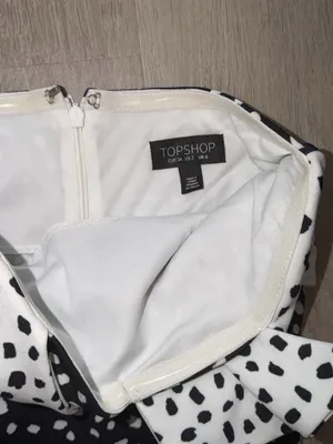 Topshop Black And White Polka Dot Strapless Dress thumbnail 4