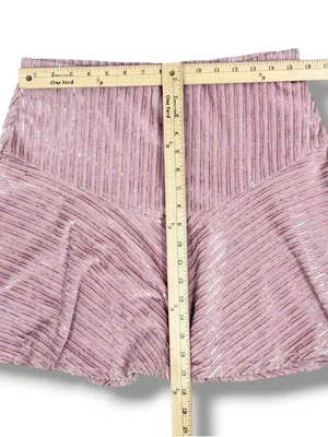 Free People Camden Velour Corduroy Skater Mini Skirt Pink Large Ballet Fairy thumbnail 11