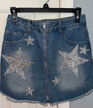 Denim Zip Front Skirt thumbnail 1