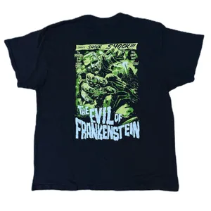 The Evil Of Frankenstein Halloween Monster Black Green Graphic Brisco T-shirt thumbnail 1