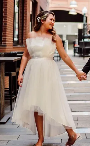 Dolly & Delicious White Tulle High Low Dress thumbnail 1