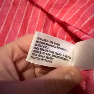 Universal Thread Pink & White Striped V Neck Tie Half Sleeve‎ Top Sz XS NEW thumbnail 8