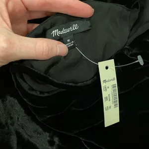 Madewell Velvet Ruffle Mini Dress in Black Size M thumbnail 5