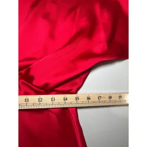 Renee C Satin Deep V-Neck Flutter Sleeve Mini Dress Red Large Cocktail $176‎ thumbnail 8