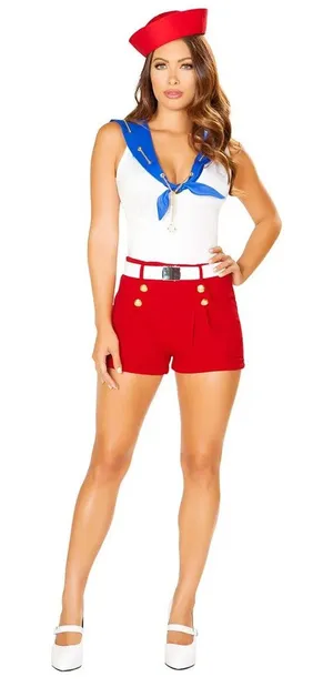 NEW Roma Ahoy Sailor Sexy Halloween Costume Size Small thumbnail 1