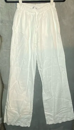 White Made in Italy Coastal Breathable quiet luxury White Pants Boho‎ Small thumbnail 1