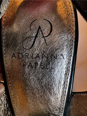 Adrianna Papell Black Leather Slingback Heels with Silver Pointed Cap thumbnail 10