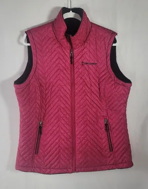 Free Country Reversible Quilted Puffer Vest Faux Fur Crimson Rose XL Gorpcore thumbnail 1