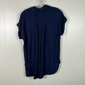 Casa Cabana Navy Blue Rayon Button Down Collared Pleated Back Shirt XS Cruise thumbnail 7