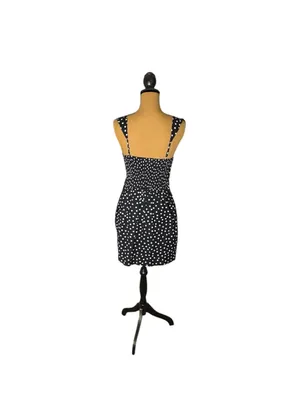 Abercrombie & Fitch NWT M Navy Polka Dot Mini Dress Sweetheart Twee Fit Flare thumbnail 3