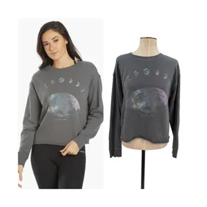 Spiritual Gangster Moon Dream‎ Mazzy Pullover Sweatshirt Gray Celestial Medium thumbnail 2