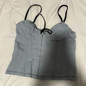 White Fox Boutique Baby Blue Corset Top thumbnail 1