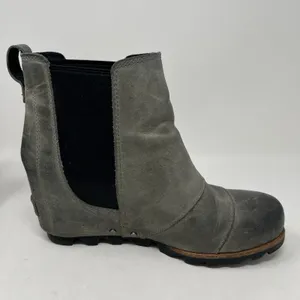 Sorel Boots Women's 6.5 Lea‎ Wedge Waterproof Leather Gray Chelsea Ankle Booties thumbnail 7