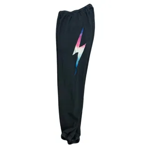 Aviator Nation Rainbow Bolt Sweatpants Black Women’s Small Joggers thumbnail 4